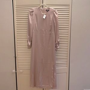 Express, Satin Midi Dress with sleeves - Brand New!!